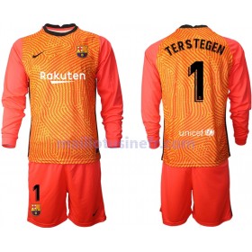 Maillot de Foot FC Barcelone TER Stegen 1 Gardien 2020-21 Manches Longues V003 - Enfant